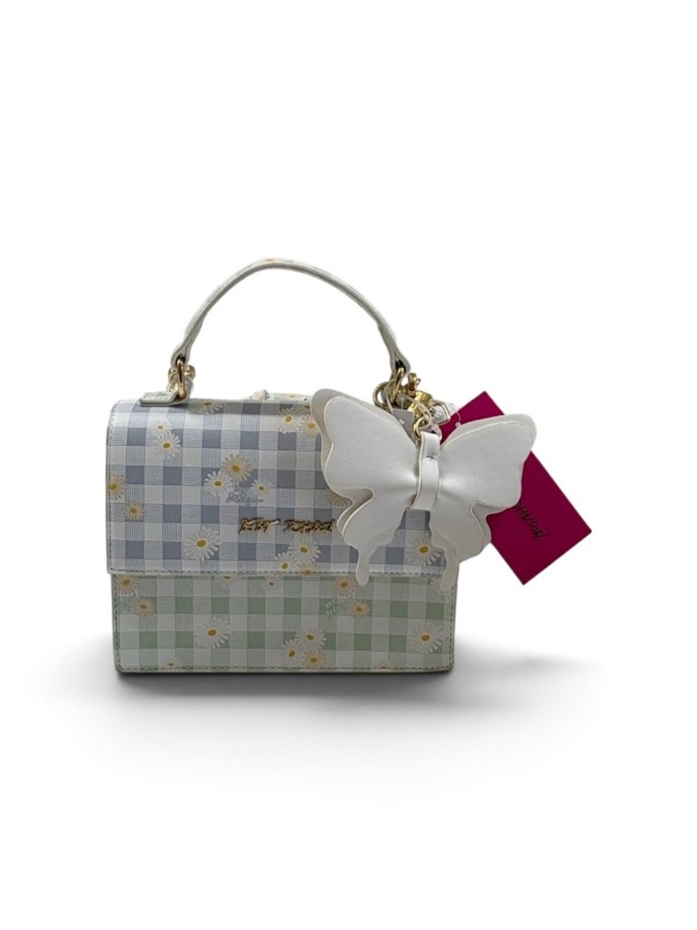 Betsey Johnson - XOMYL02- Bag/Purse -Daisies - Blue/White Gingham - NWT